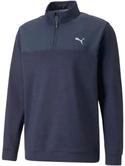 Puma Cloudspun Colourblock Golf 1/4 Zip - Navy Blazer/Navy Blazer Heather