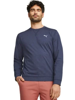 Puma Cloudspun Heather Golf Sweatshirt - Navy Blazer Heather