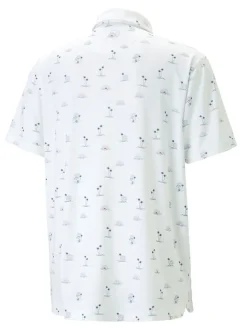 Puma Cloudspun Horizons Golf Polo - Bright White Heather