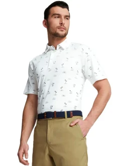 Puma Cloudspun Horizons Golf Polo - Bright White Heather