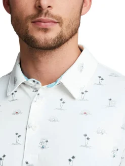 Puma Cloudspun Horizons Golf Polo - Bright White Heather