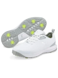 Puma Fusion Fx Wide Golf Shoes - Puma White/Puma Silver/High Rise