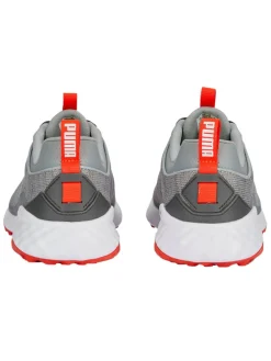 Puma Fusion Pro Wide Golf Shoes - Cool Mid Grey/Puma Silver/Red Blast