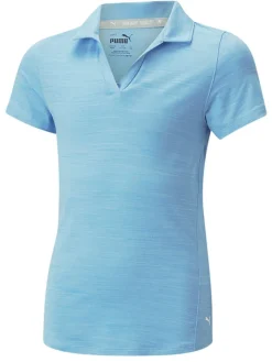 Puma Jr Girl'S Cloudspun Coast Golf Polo - Day Dream Heather