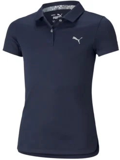 Puma Jr Girls Essential Golf Polo - Navy Blazer