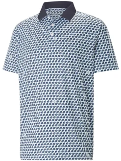 Puma Mattr Love/H8 Golf Polo - Bright White/Navy Blazer