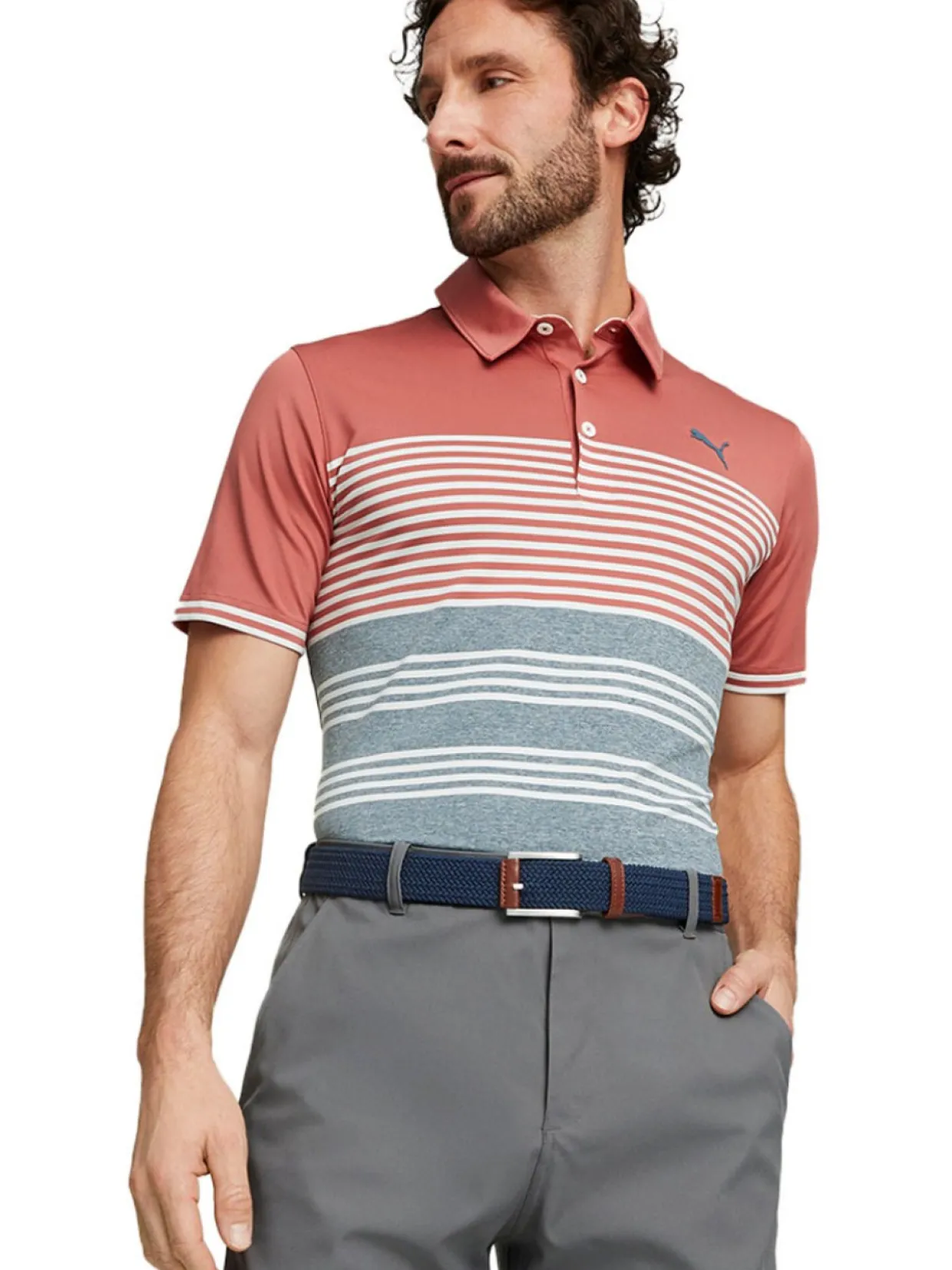 Puma Mattr Track Golf Polo - Heartfelt/Evening Sky Heather