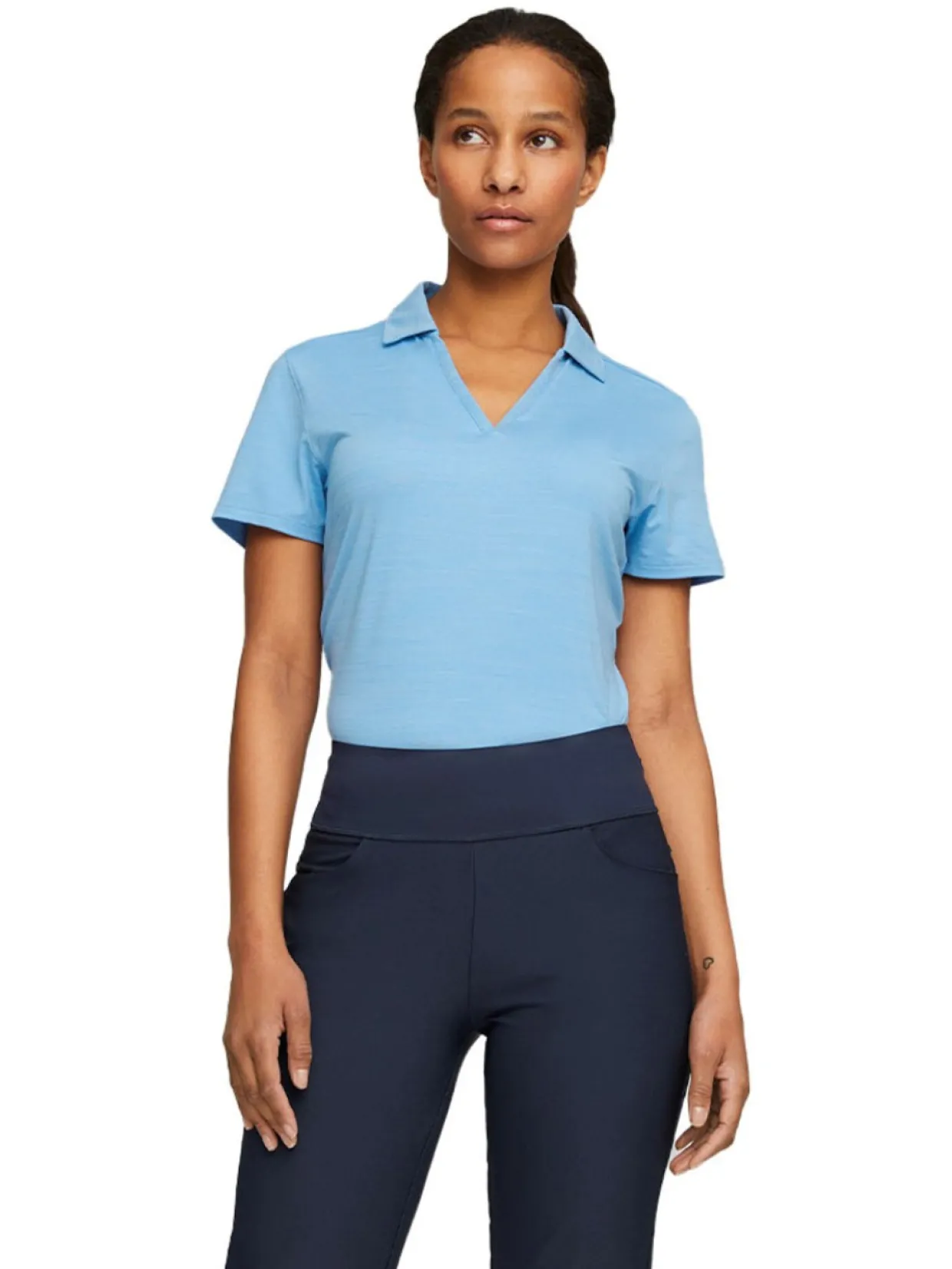 Puma Women'S Cloudspun Coast Golf Polo - Day Dream Heather