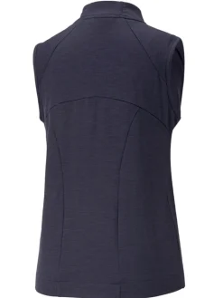 Puma Women'S Cloudspun Heather Full Zip Golf Vest - Navy Blazer Heather