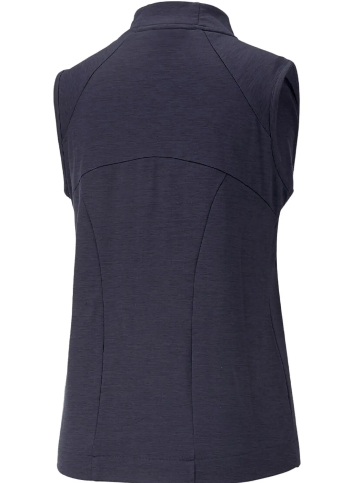 Puma Women'S Cloudspun Heather Full Zip Golf Vest - Navy Blazer Heather