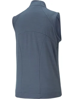 Puma Women'S Cloudspun Heather Full Zip Golf Vest - Evening Sky Heather