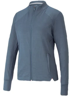 Puma Women'S Cloudspun Heather Full Zip Golf Jacket - Evening Sky Heather