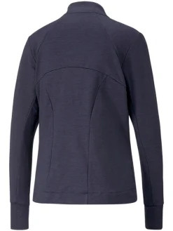 Puma Women'S Cloudspun Heather Full Zip Golf Jacket - Navy Blazer Heather