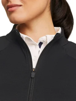 Puma Women'S Cloudspun Heather Full Zip Golf Jacket - Puma Black Heather