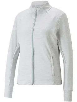 Puma Women'S Cloudspun Heather Full Zip Golf Jacket - High Rise Heather