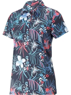 Puma Women'S Mattr Artwork Golf Polo - Navy Blazer/Loveable