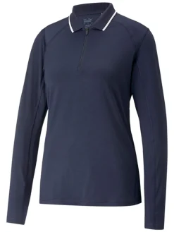 Puma Women'S Youv Ls Golf Polo - Navy Blazer Heather