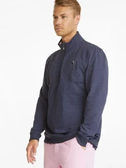 Puma X Arnold Palmer Cloudspun Castle Quarter-Zip - Navy Blazer Heather