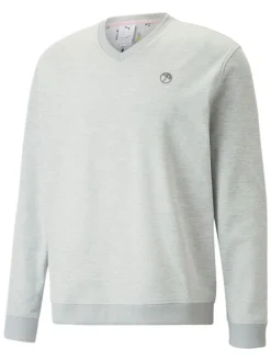 Puma X Arnold Palmer Cloudspun V-Neck Sweater - High Rise Heather