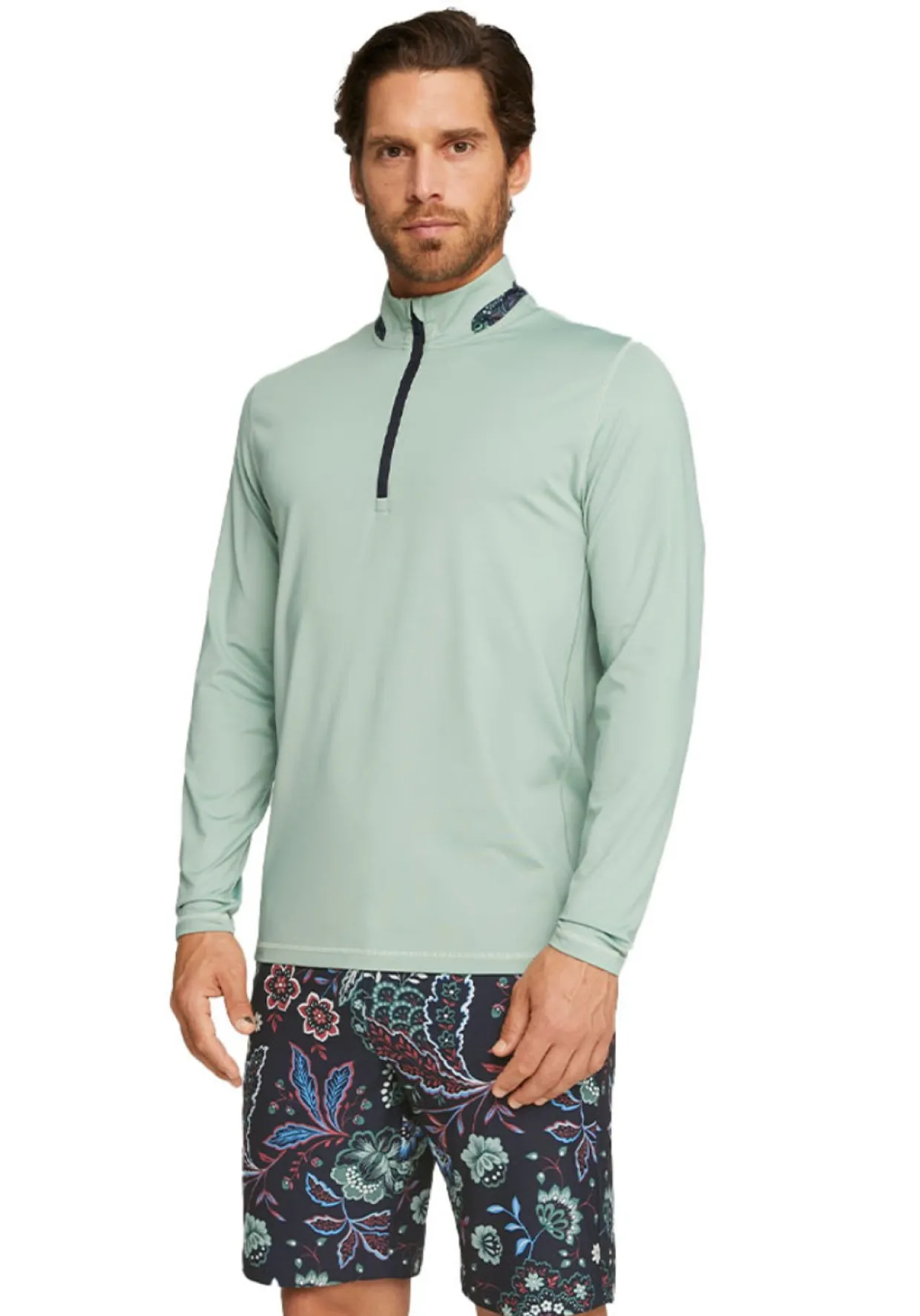 Puma X Liberty 1/4 Zip - Green Fog/Navy Blazer