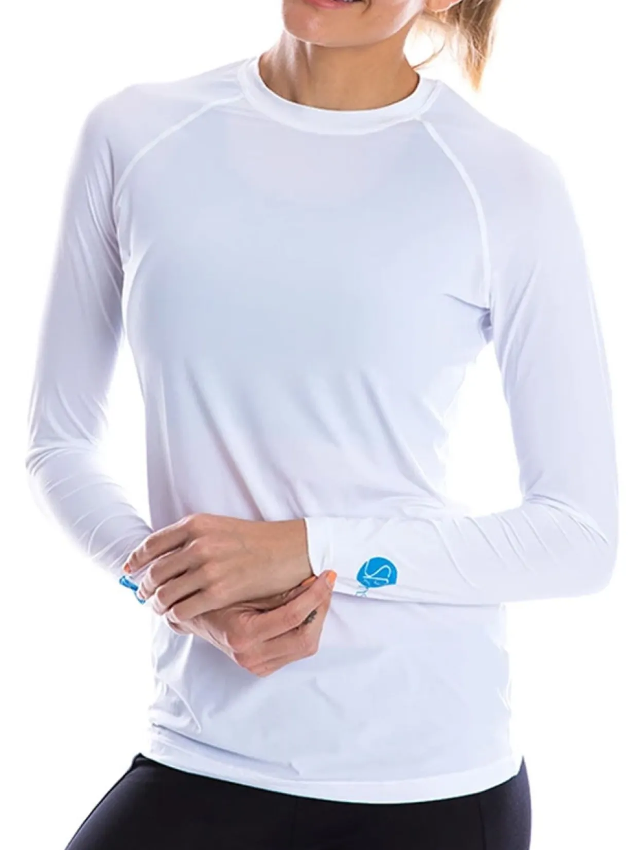 Sparms Women'S Body Round Neck Sun Protection - White