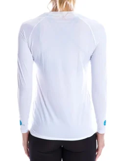 Sparms Women'S Body Round Neck Sun Protection - White