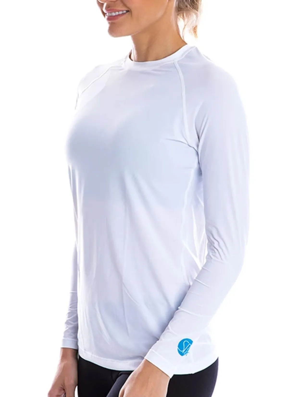 Sparms Women'S Body Round Neck Sun Protection - White