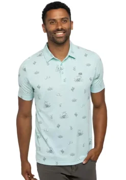 Travis Mathew All The Tacos Polo - Heather Turquoise