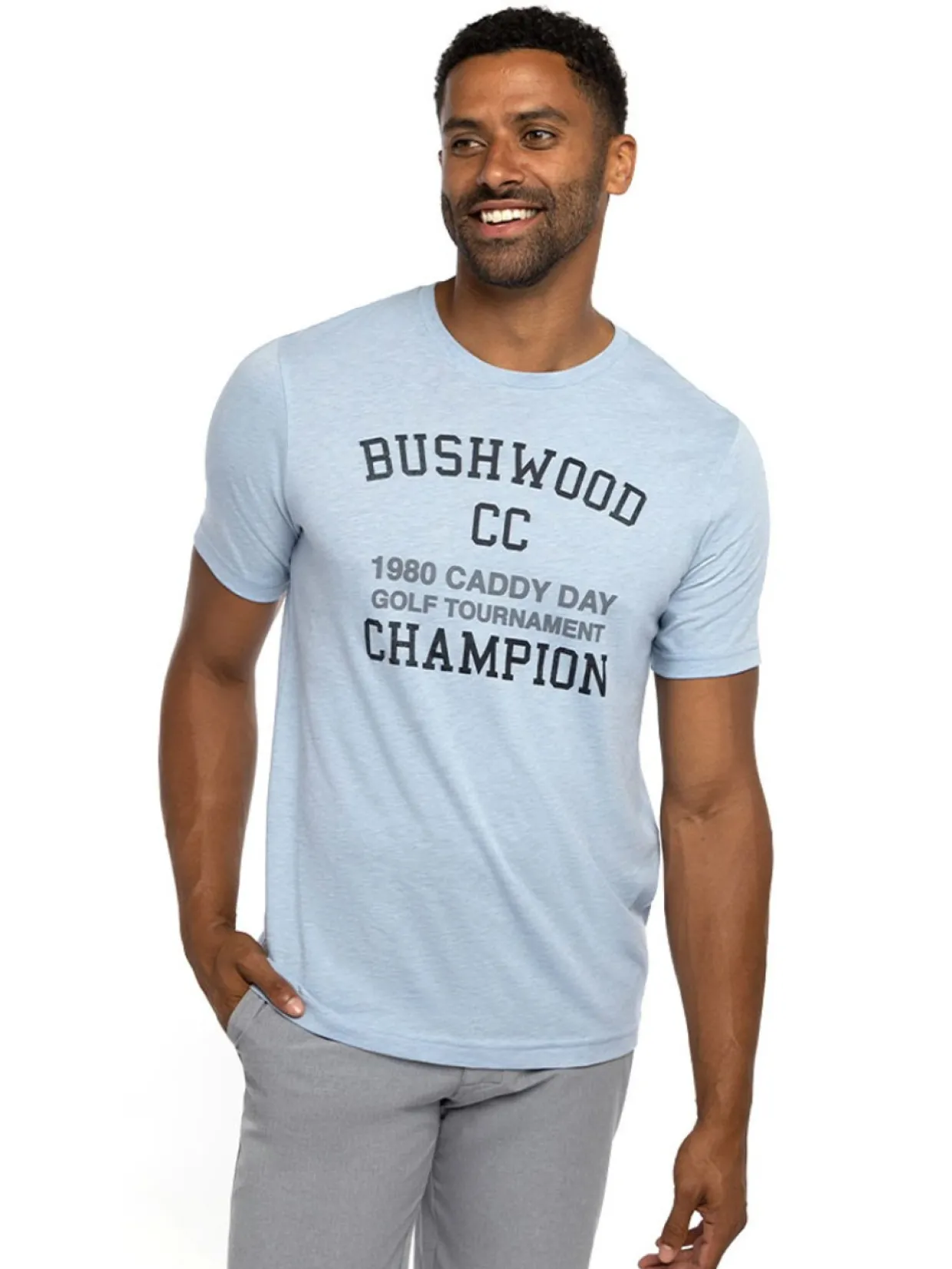 Travis Mathew Caddy Day T-Shirt - Heather Bel Air Blue
