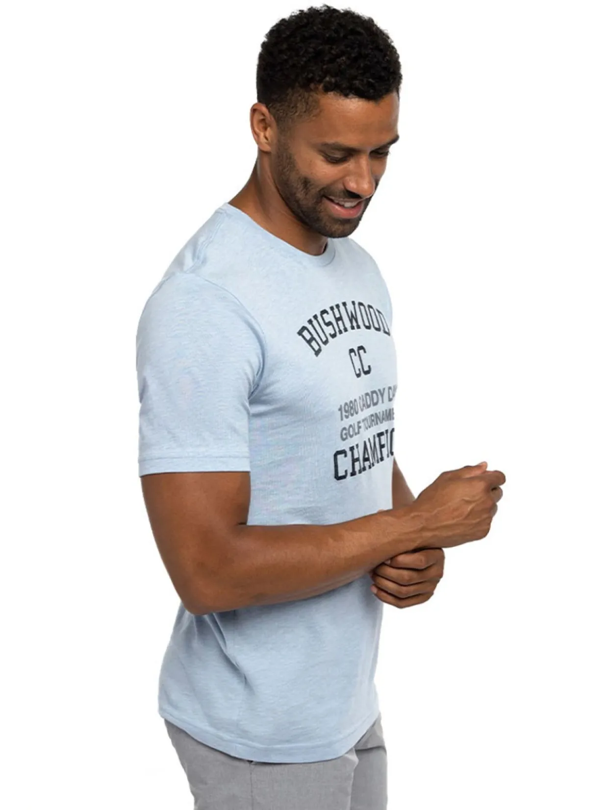 Travis Mathew Caddy Day T-Shirt - Heather Bel Air Blue