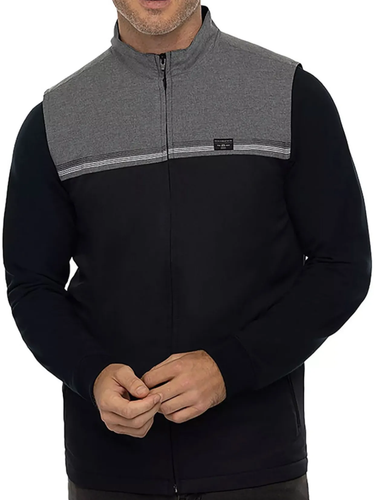 Travis Mathew Pascuales Vest - Heather Grey Pinstripe