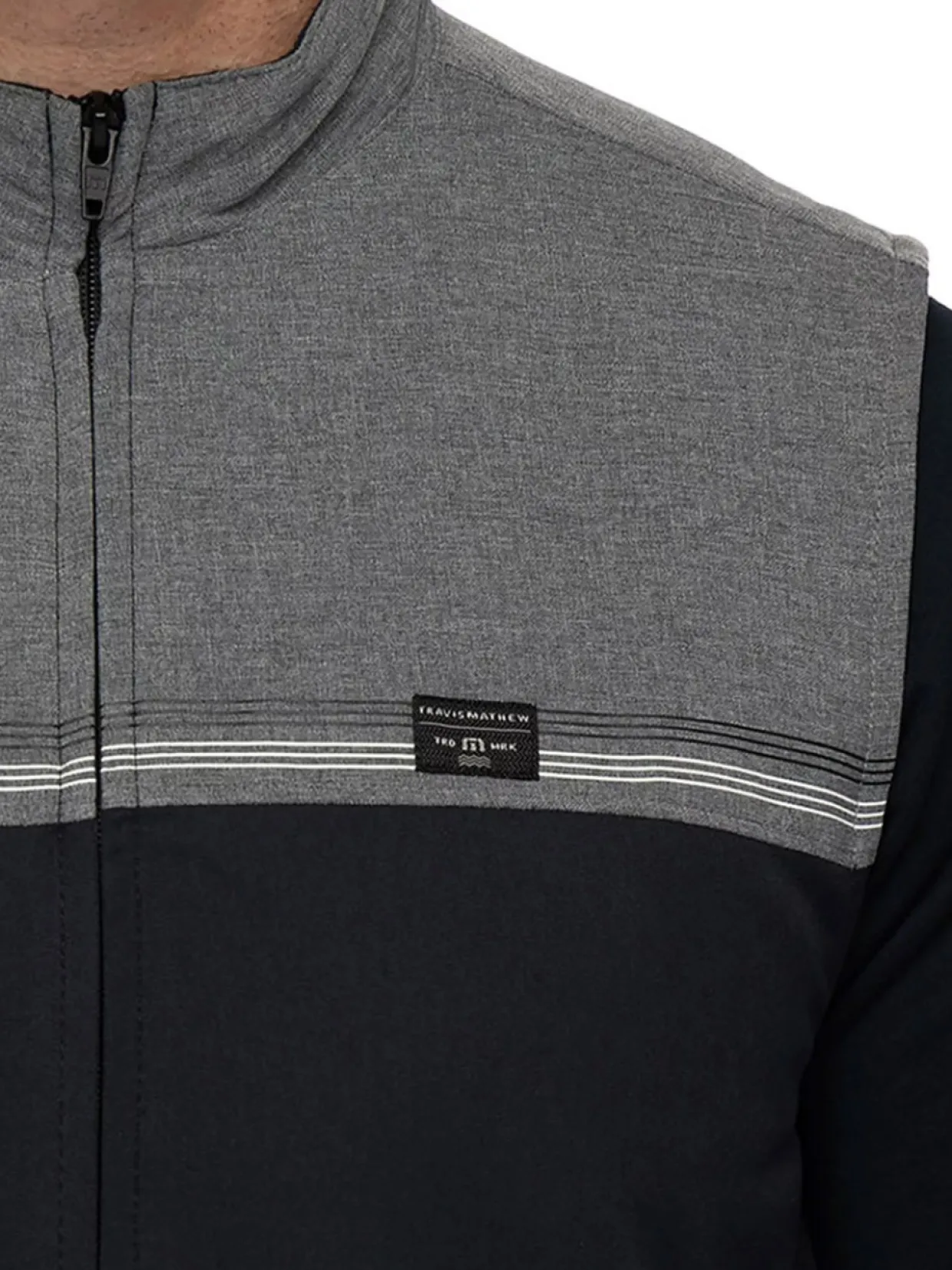 Travis Mathew Pascuales Vest - Heather Grey Pinstripe