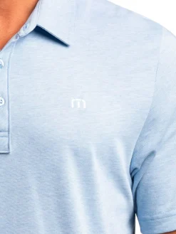 Travis Mathew The Zinna Polo - Heather Light Blue