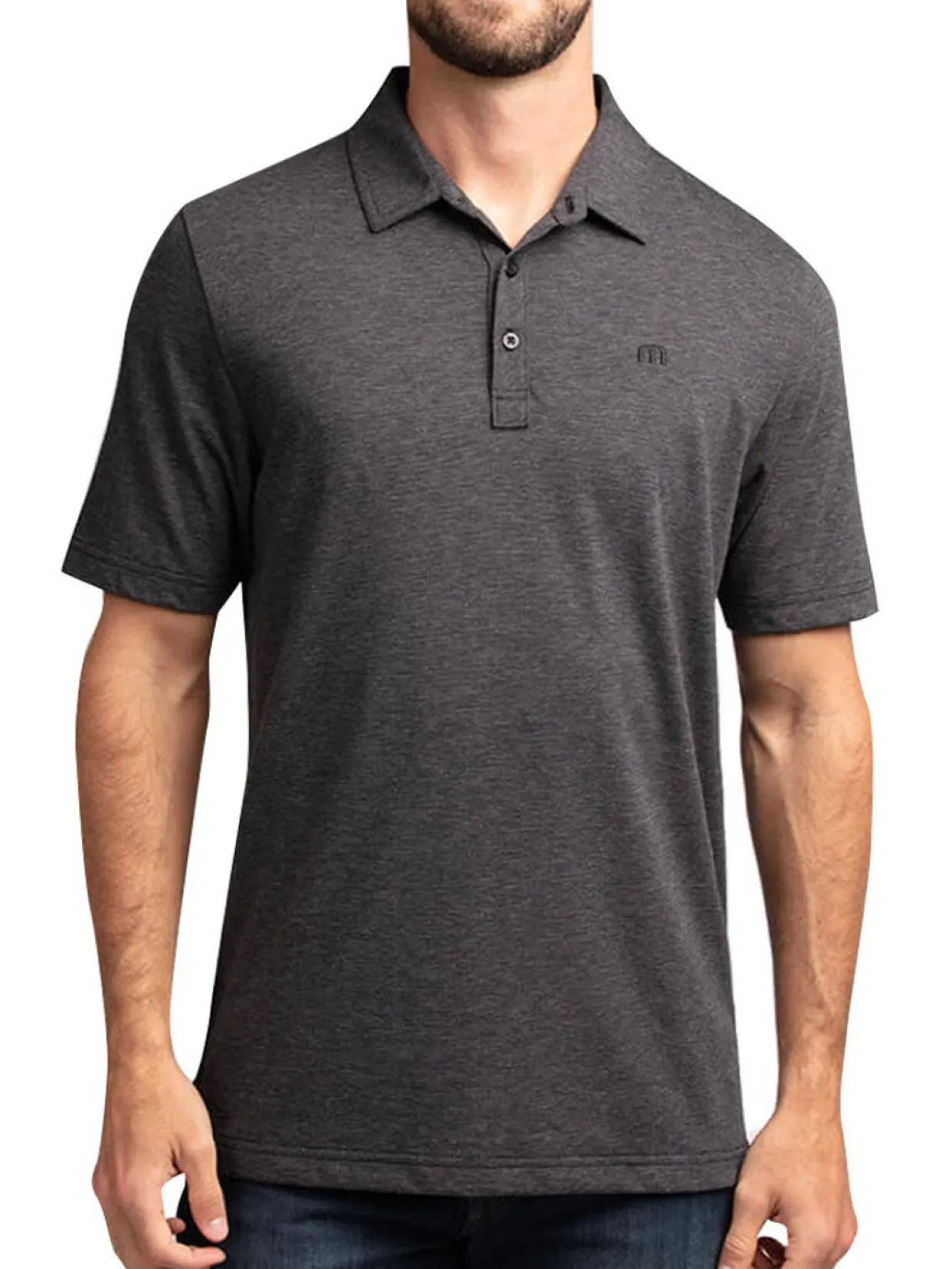 Travis Mathew The Zinna Polo - Heather Black