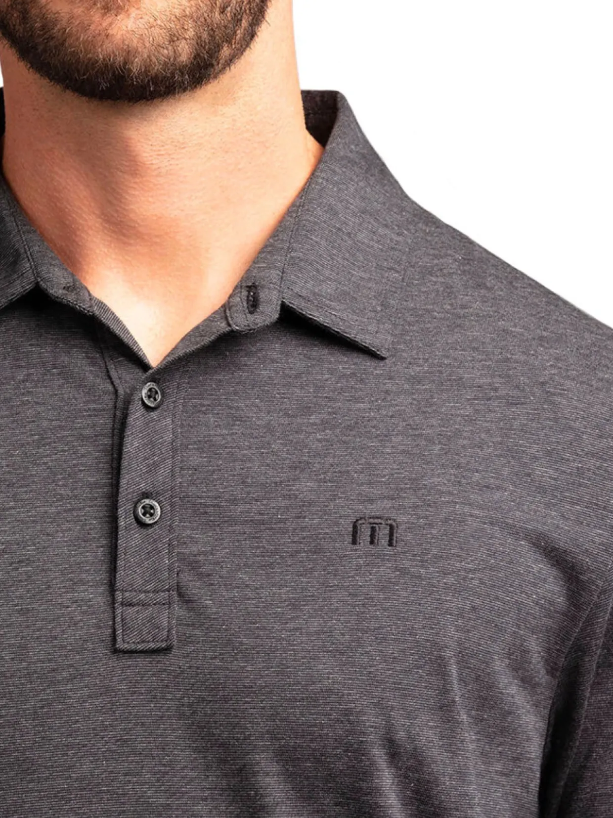 Travis Mathew The Zinna Polo - Heather Black