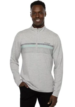 Travis Mathew Twist Of Lime Quarter Zip - Heather Light Grey