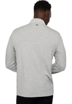 Travis Mathew Twist Of Lime Quarter Zip - Heather Light Grey