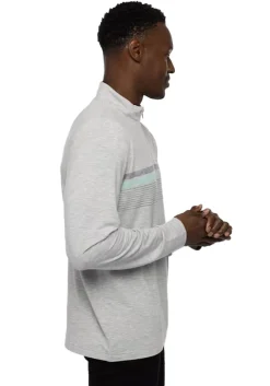 Travis Mathew Twist Of Lime Quarter Zip - Heather Light Grey
