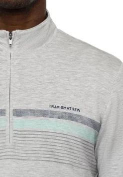 Travis Mathew Twist Of Lime Quarter Zip - Heather Light Grey