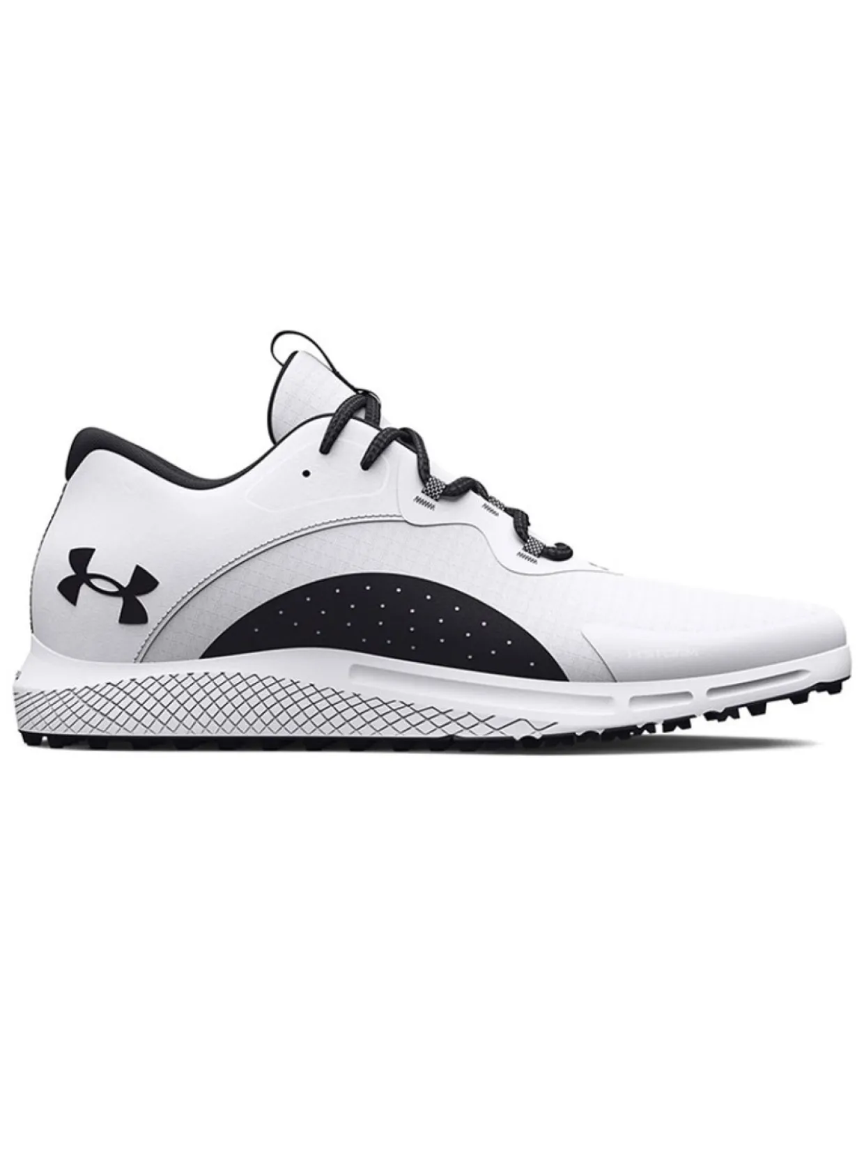 Under Armour Charged Draw 2 Spikeless Golf Shoes - White/Black