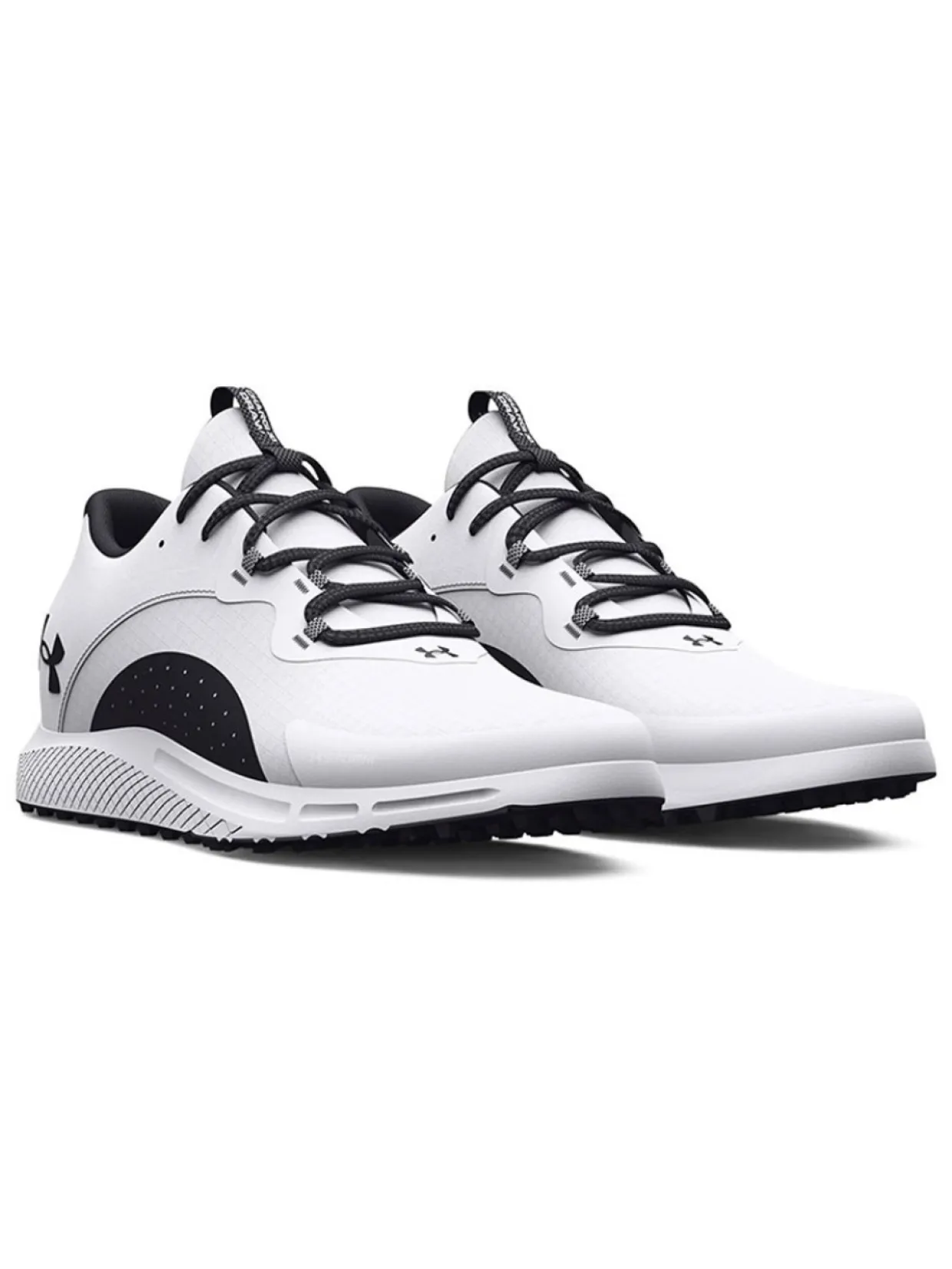 Under Armour Charged Draw 2 Spikeless Golf Shoes - White/Black