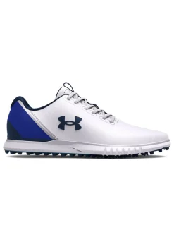 Under Armour Charged Medal Spikeless Wide (E) Golf Shoes - White/Academy