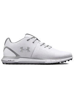 Under Armour Hovr Fade 2 Spikeless Wide (2E) Golf Shoes - White/Metallic Silver