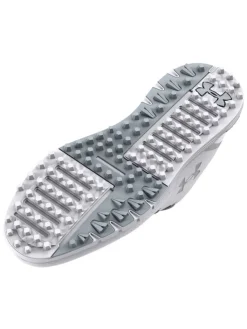 Under Armour Hovr Fade 2 Spikeless Wide (2E) Golf Shoes - White/Metallic Silver