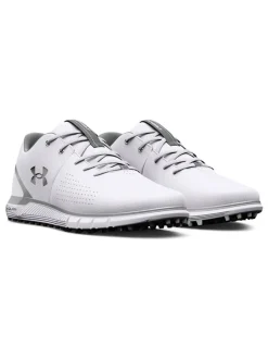 Under Armour Hovr Fade 2 Spikeless Wide (2E) Golf Shoes - White/Metallic Silver