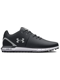 Under Armour Hovr Fade 2 Spikeless Wide (2E) Golf Shoes - Black/Metallic Silver