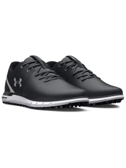 Under Armour Hovr Fade 2 Spikeless Wide (2E) Golf Shoes - Black/Metallic Silver