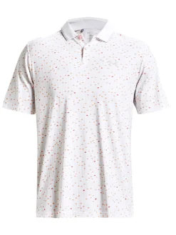 Under Armour Iso-Chill Edge Polo - White/Orange Blast