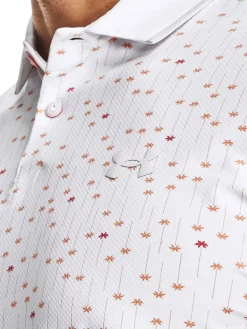 Under Armour Iso-Chill Edge Polo - White/Orange Blast