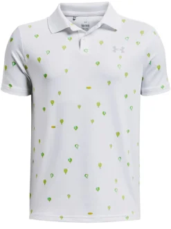 Under Armour Jr Boys Performance Print Polo - White